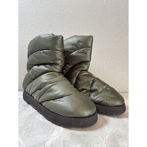 Piumestudio Luna‎ Green Pillow Boot Womens 40 Evereve Ankle Bootie Vegan New
